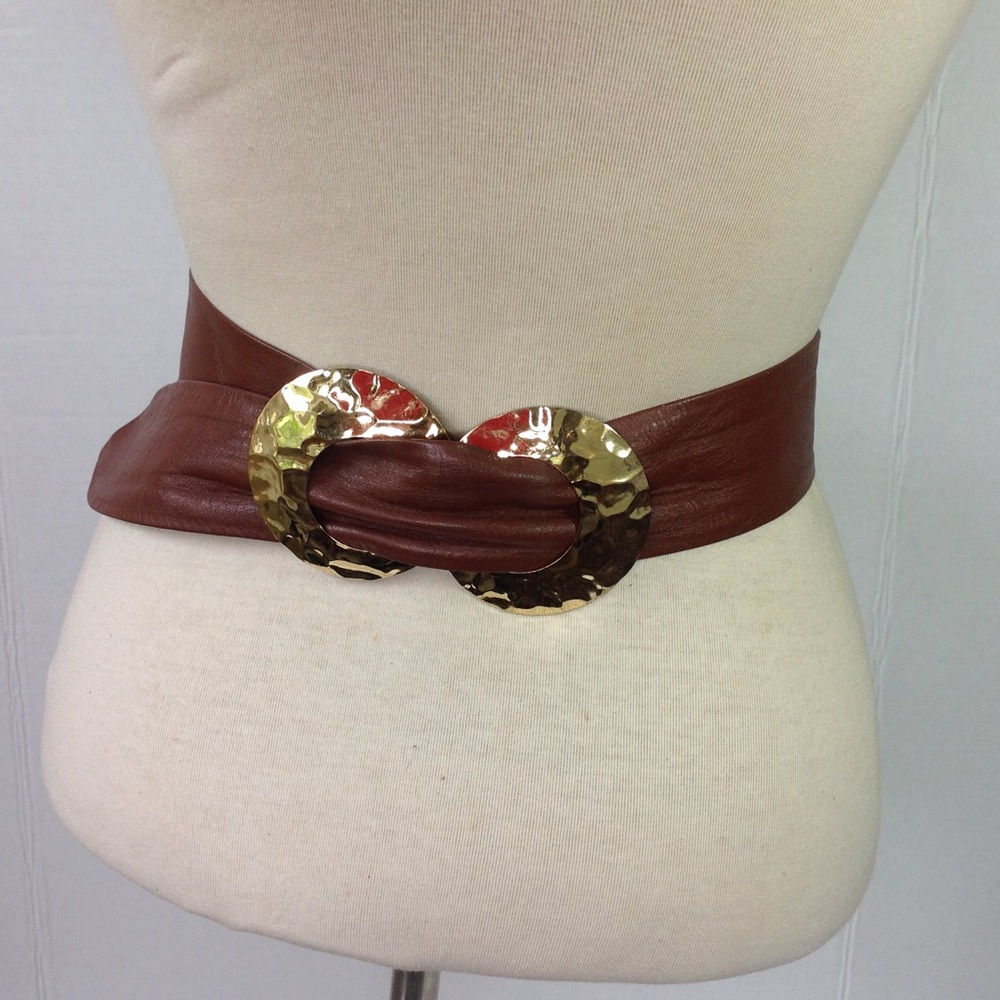 Vintage Schaffer Brown Leather Belt Buckle